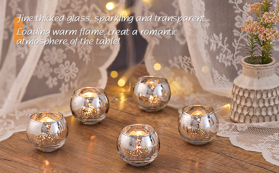 Volens 24PCS Silver Votive Candle Holders for Table