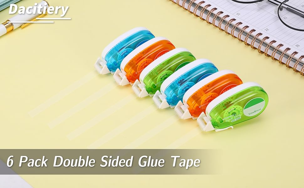 6Pcs Glue Roller, 30m Adhesive Glue Tape Double Sided Tape Dispenser