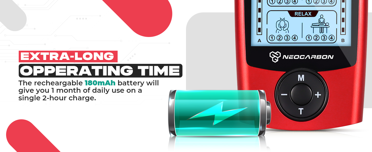 tens unit ems pms electric pulse massager portable shock shoulder back pain relief electrode pad