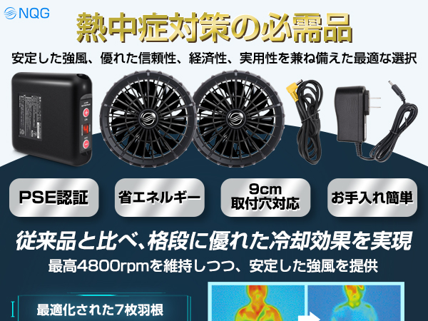 Amazon.co.jp: [NQG] 【熱中症対策の必需品】作業服用 ファン