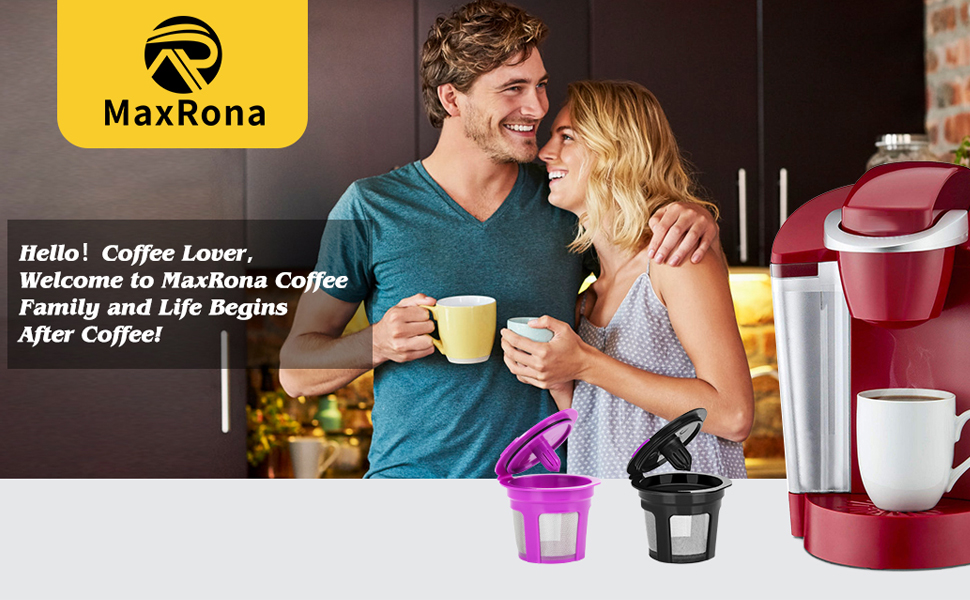 MaxRona Reusable K Cups for Keurig 2.0&1.0, 8 Packs
