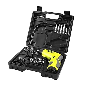 Visseuse Sans Fil 6Nm,DEWINNER Visseuse Devisseuse Sans Fil 1300mAh 3.6V Avec 45 Accessoires,Adaptateur De Charge Avec Câble USB Et Boîte De Rangement 15 CE QUE VOUS OBTENEZ