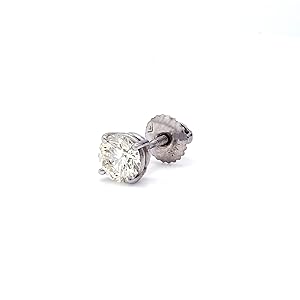0.40ct Lab Grown Diamond Single Stud Earrings for Men in 14kt White Gold