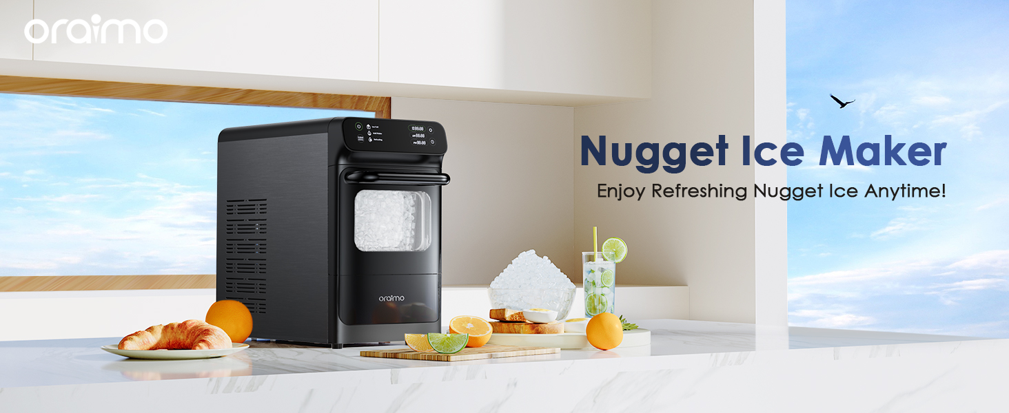 Oraimo Nugget Ice Maker 812A, Ice Makers Countertop, 33 lbs/Day