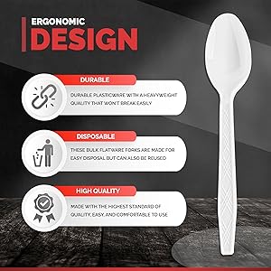 Heavy weight plastic spoons forks knives