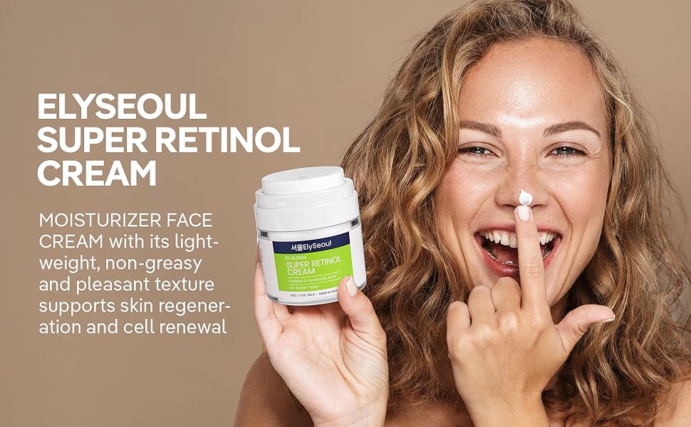 Retinol Cream for Face with Peptides & Hyaluronic Acid