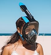 SN01 Full Face Snorkel Mask Black Blue