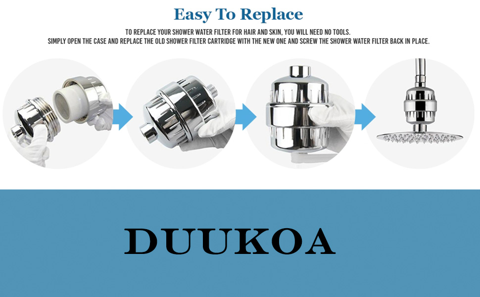 DUUKOA 4 Packs 15 Stage Universal Shower Filter Cartridges Chlorine