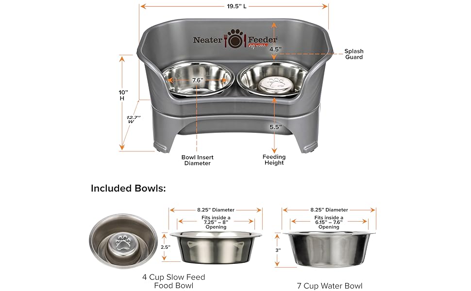 Neater Feeder Express (Medium to Large Dog, Gunmetal