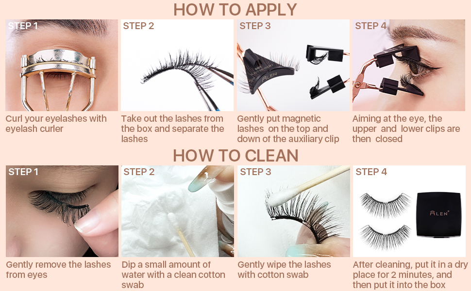 Mlen Hochwertige Weiche Wimpern Falsche Wimpern 3D ohne Eyeliner Künstliche