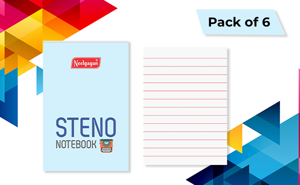 NEELGAGAN Steno Notebook, Shorthand Writing Notebook 12.5cm x 19.0cm
