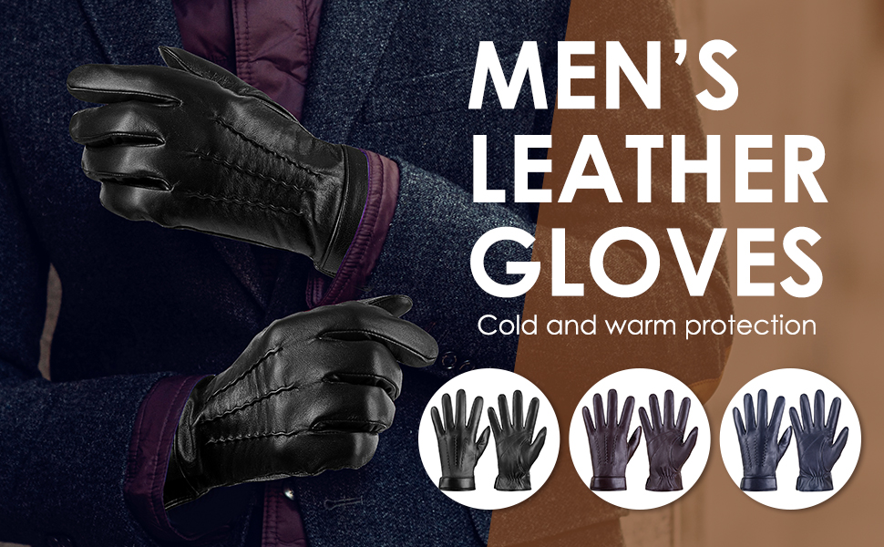 LOKIMSI Genuine Sheepskin Leather Gloves for Men, Soft