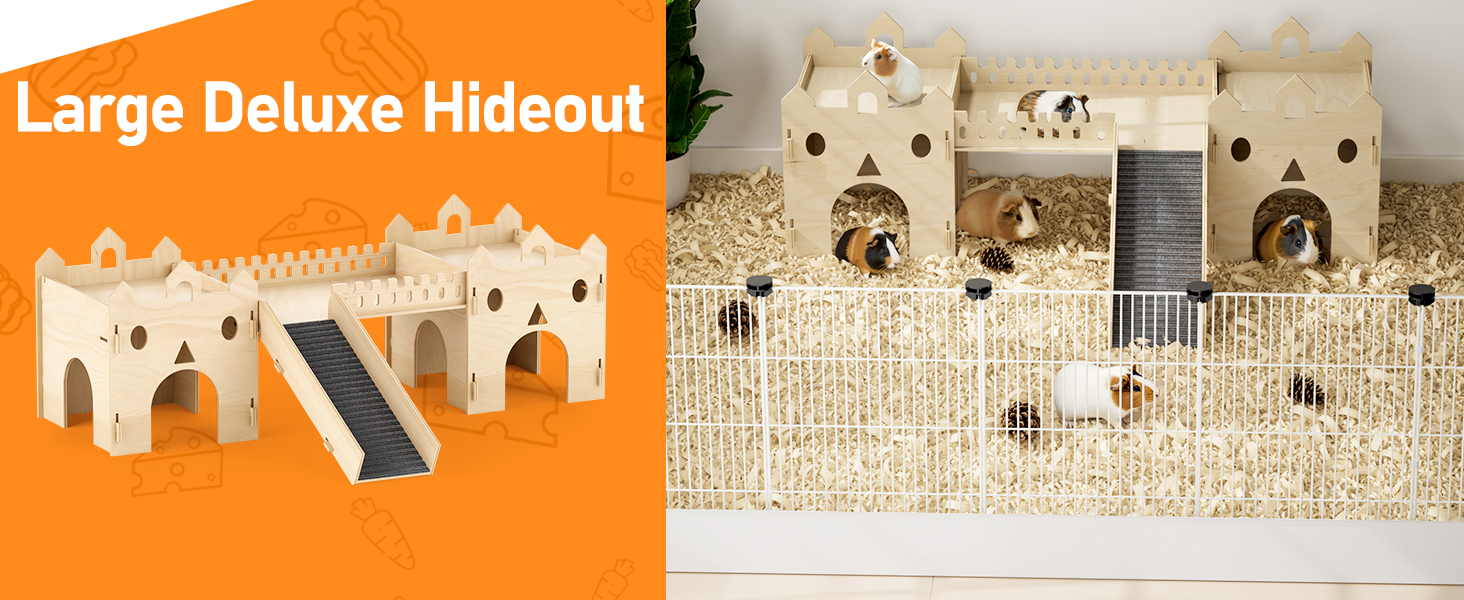 Suitable for placement inside guinea pig cage or playpen