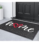 KILOCOCO Black Door Mat Outdoor Welcome Doormat, Durable Funny Home Doormat Non-Slip Front Doorma...