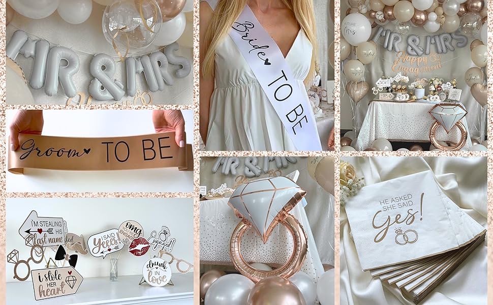 Beige Engagement Party Decorations Kit