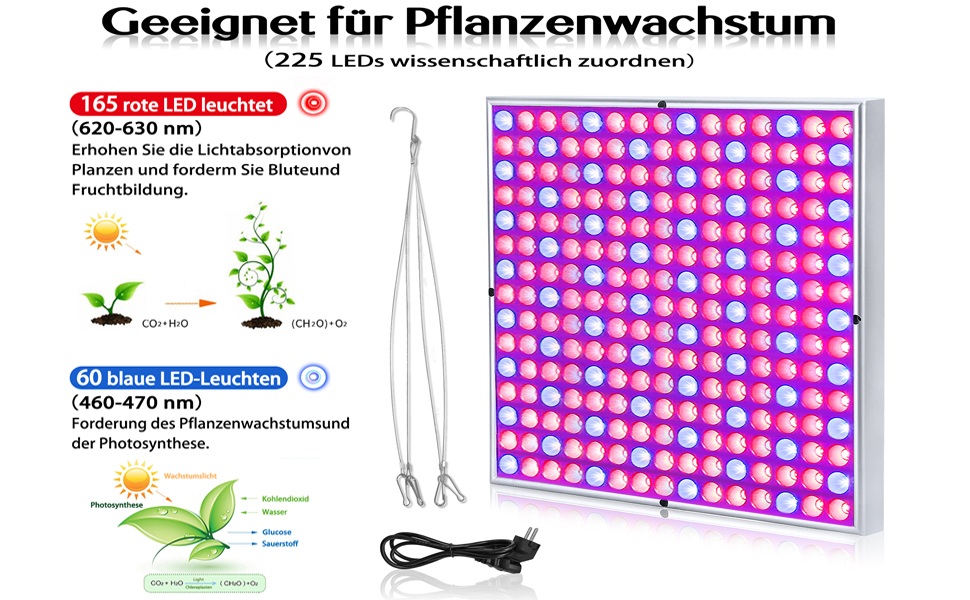 HENGMEI 45W Pflanzenlampe Pflanzenleuchte Pflanzenlicht Wachstumslampe ...