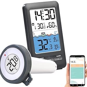 ZX7178 Pool Thermometer WiFi Alexa Poolthermometer Teichthermometer Fernbedienungen Unterwasser