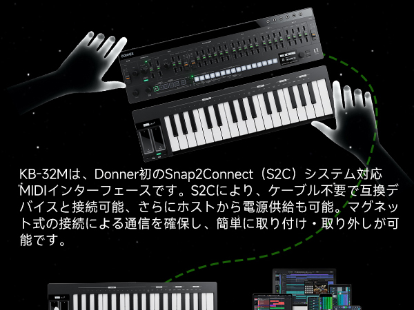 DONNER MIDIキーボード 32鍵 USB-C Donner N-32 32-Key MIDI Keyboard Controller Sequencer with