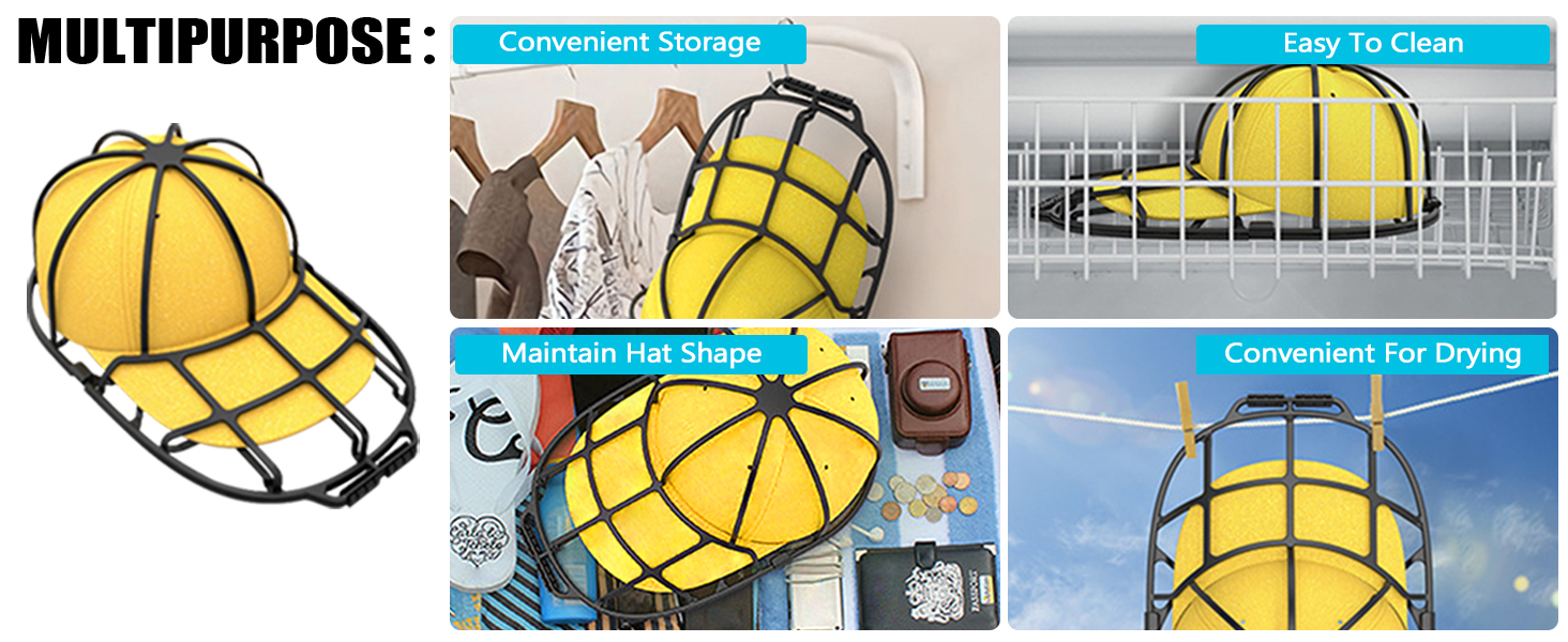 Baseball Caps Storage Holder Hat Washer for Washing Machine Hat Protector Racks Hat Washer Machine.