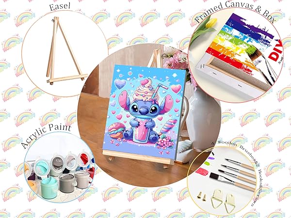 Amazon.com: Cartoon Paint by Numbers Kit for Kids with