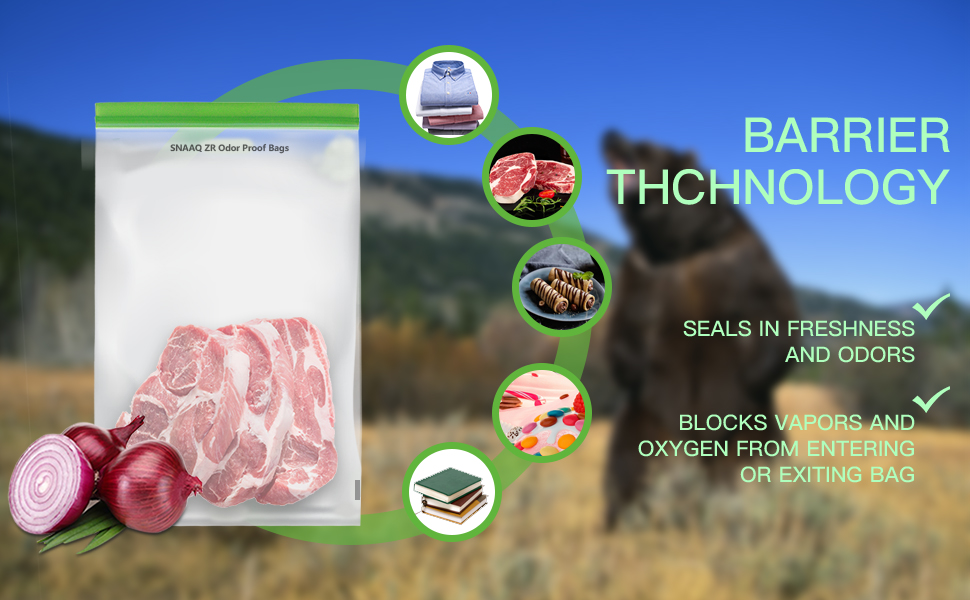 Odor Proof Storage Bags12x20 Inch, Reusable DoubleTracked