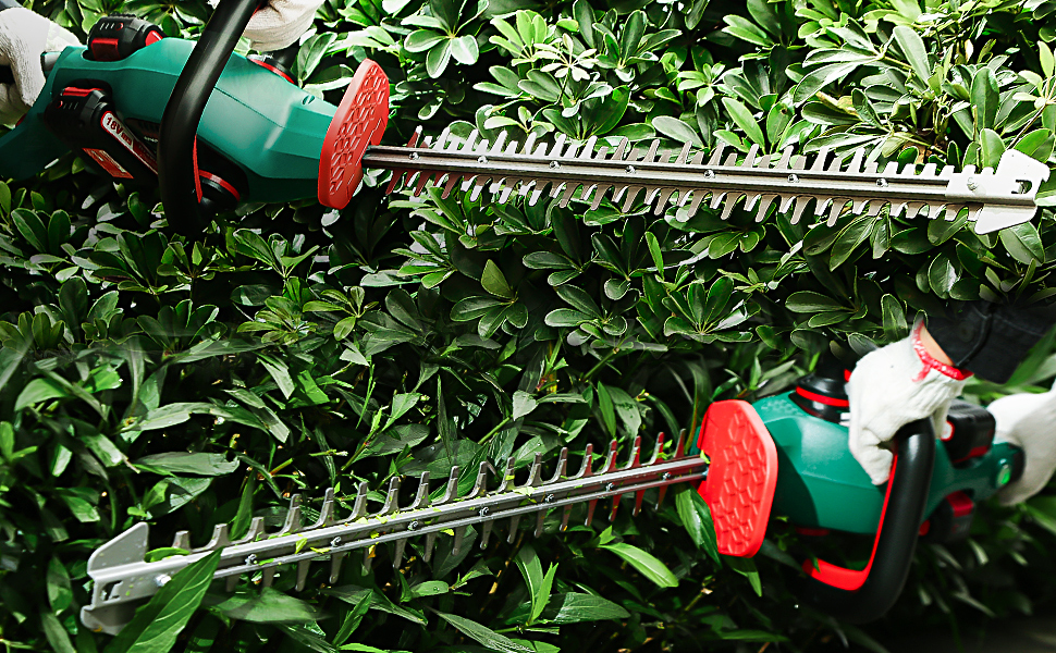 Tagliasiepi Elettrico HYECHO Tagliabordi Elettrico 18V + 2 Batterie 2.0Ah 14 Tagliasiepi Elettrico