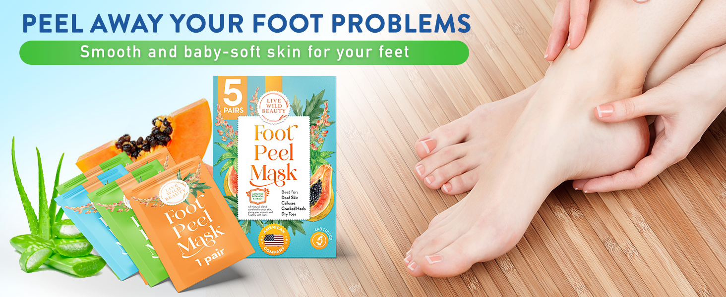 foot peel mask, exfoliating foot mask, dead skin remover, callus remover, cracked heel repair