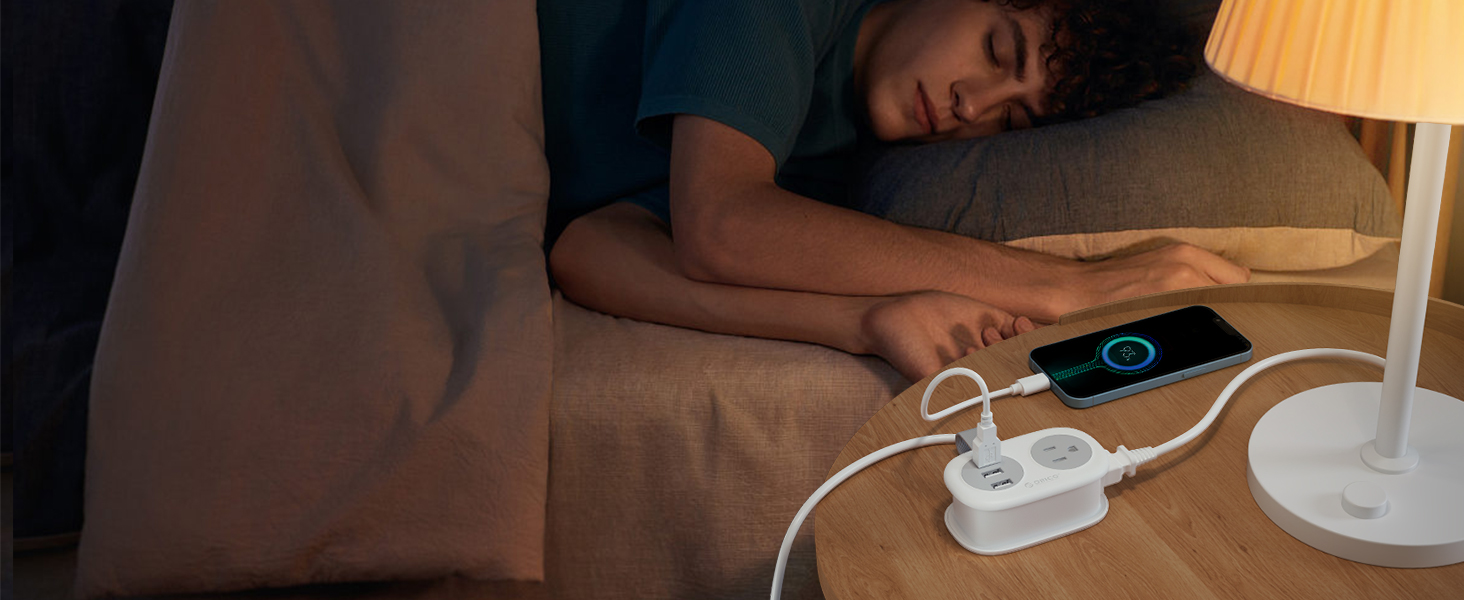 Travel Power Strip with USB Ports, 3 ft Extension Cord with