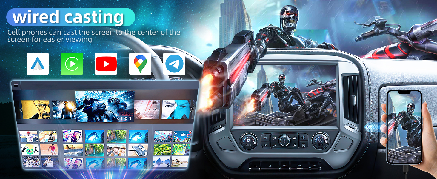 [2K Screen 12core 8+128G] Android 13 Car Radio Stereo for