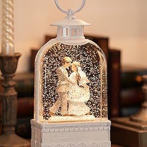 シーグラスアート『 Happy Wedding♡♡～snow globe 』 Amazon.com: Wedding Gifts Lighted Snow Globe 6H Timer