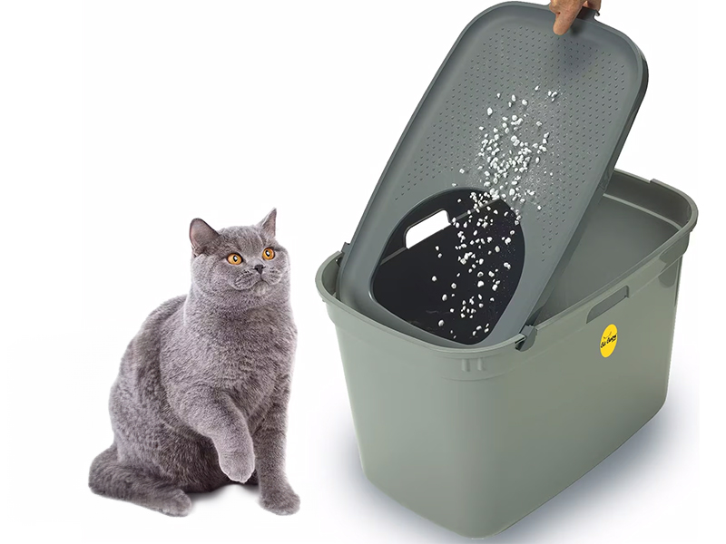 CAT CENTRE Large Top Entry Cat Litter Tray Extra Deep XL High Sided