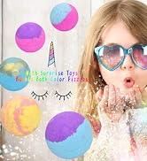 12 Bath Bombs for Kids with Toys Inside, Fizzies Organic Essential Oil Bath Bombs, Gentle and Kid...