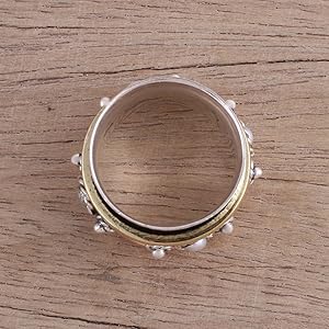 NOVICA Handmade  Handcrafted  Sterling Silver Meditation Ring with Pearl  Women and Girls Jewellery