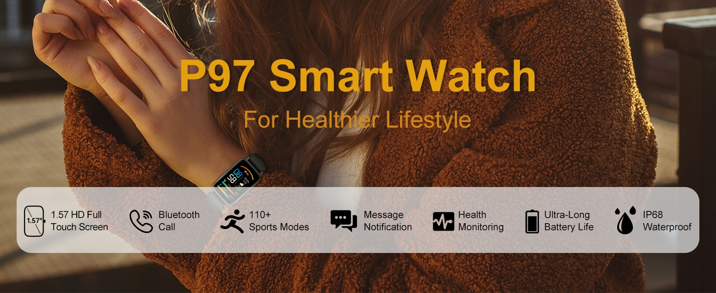 Smart Watch for Men Women Answer/Make Calls, 1.57"TFT Touch Display, Fitness Tracker with SpO2 Heart Rate Sleep Monitor, IP68 Waterproof Activity Tracker with 110 Sport Mode Smart Band for Android iOS 14 fitness trackers