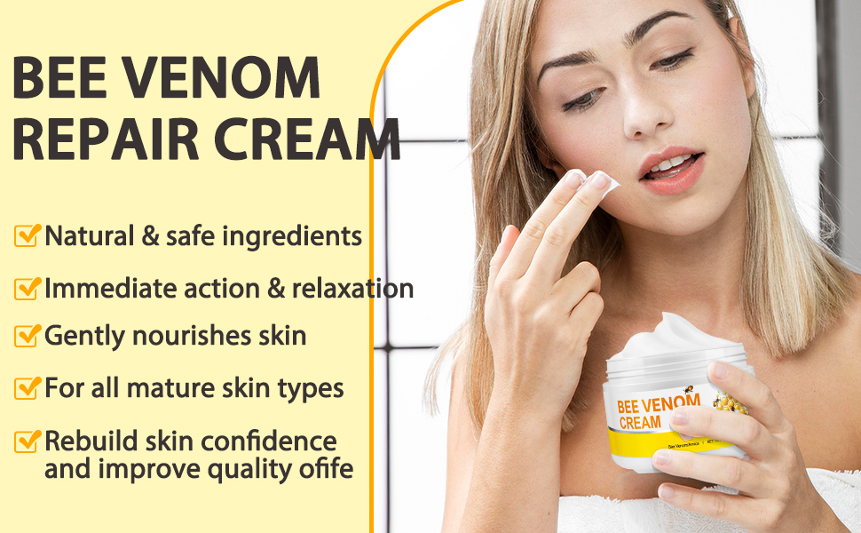 YIGEAICC Bee Venom Cream, Natural Bee Venom Repair Cream,2024 New Bee Venom Skin