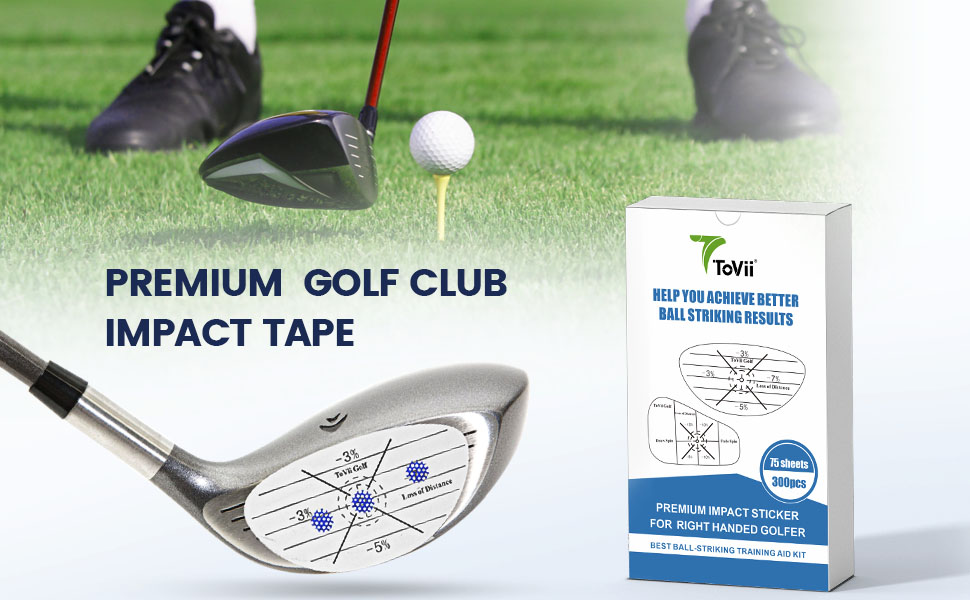 ToVii 300 Pcs Golf Impact Tape Set, SelfTeaching Sweet Spot and Shot