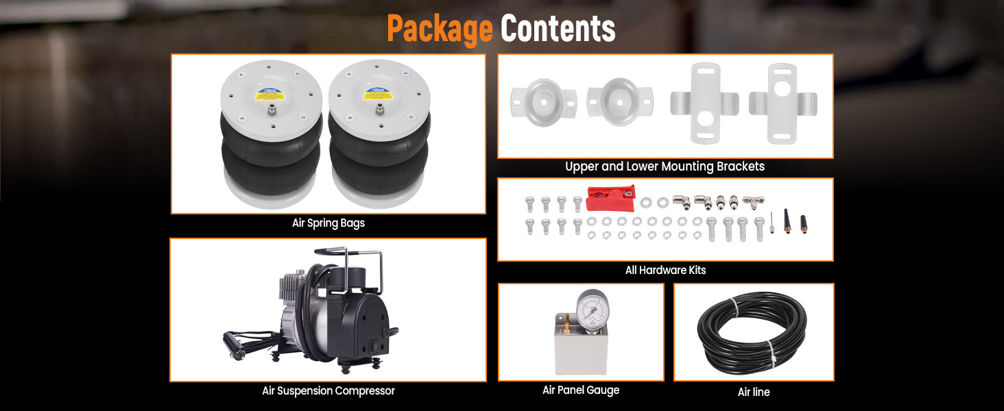 Package contents of a security camera system: two dome cameras, mounting brackets, screws, power adapters, Ethernet cable, and a network video recorder with antenna.