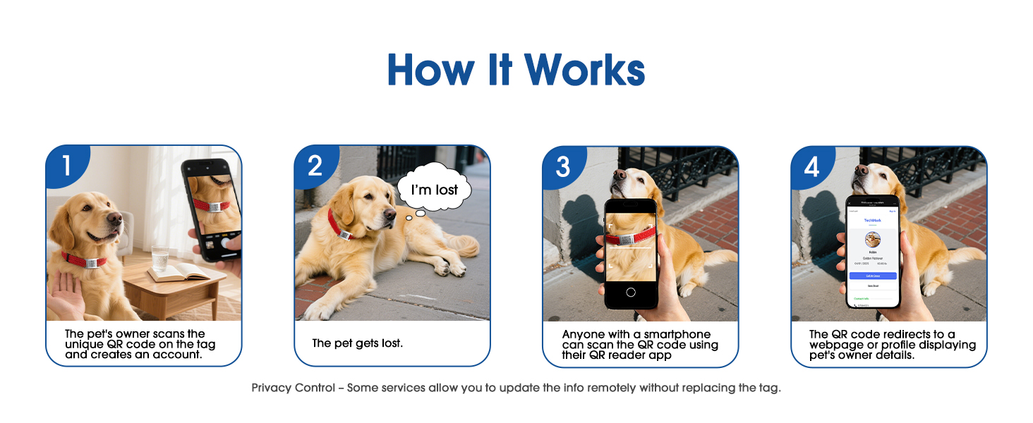 TechMark Custom Dog Cat Slide-on Pet Tags Laser Engraved Stainless Steel