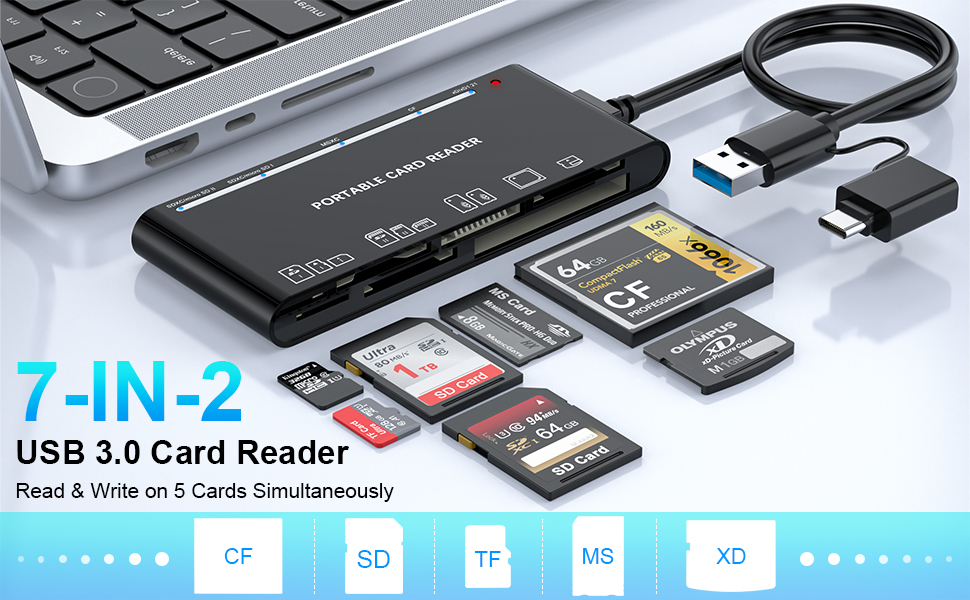 Amazon.com: Multi SD Card Reader, Dual Connector USB C USB 3.0 Memory ...