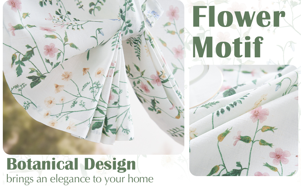 Amazon.com: jinchan Floral Tie Up Linen Valance for Windows