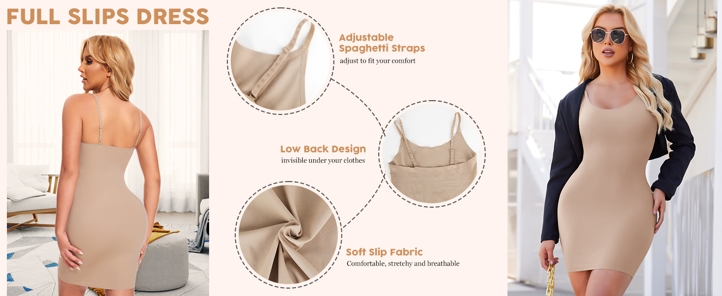full body shapewear slip dress