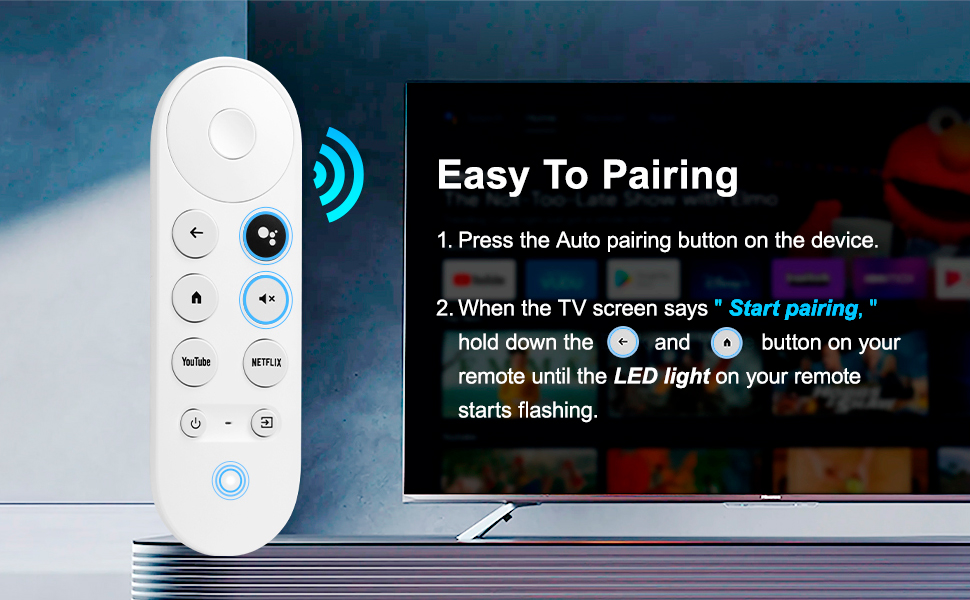 Replacement Voice Remote for Google Chromecast 4K Snow