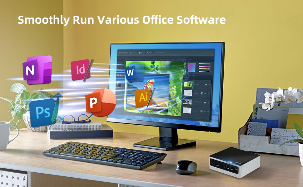 HYSTOU Mini Desktop PC Mini Computer Windows 11 Pro Core i5