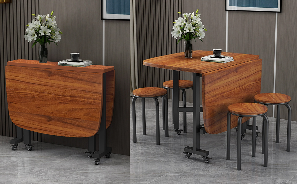 Rukulin Multifunction Table Drop Leaf Dining Table 47