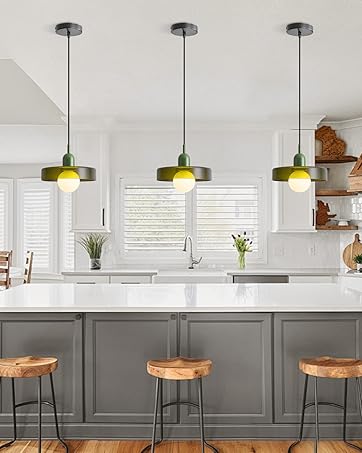Yunnix Glass Pendant Light Vintage Hanging Light Fixture