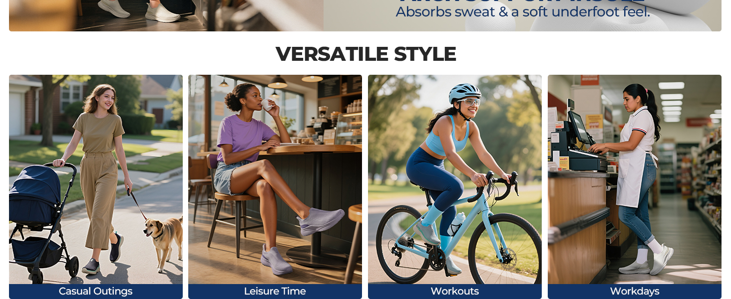 women slip on walking shoes