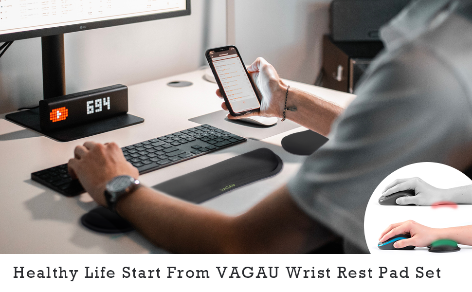 Premium Keyboard Wrist Rest and Mouse Pad Wrist Support, Ergonomic