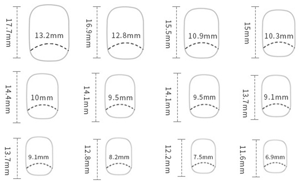 24Pcs Artificial Fingernails Acrylic Fake Nails with