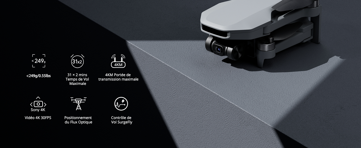 Potensic ATOM SE Combo GPS Drone avec Caméra 4K, 62 Mins de Vol, 249g