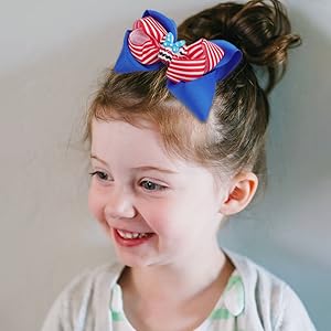 Patriotic Bow Hair Clips